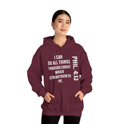 All Things Through Christ Philippians 4:13 Unisex Heavy Blend™ Hooded Sweatshirt
