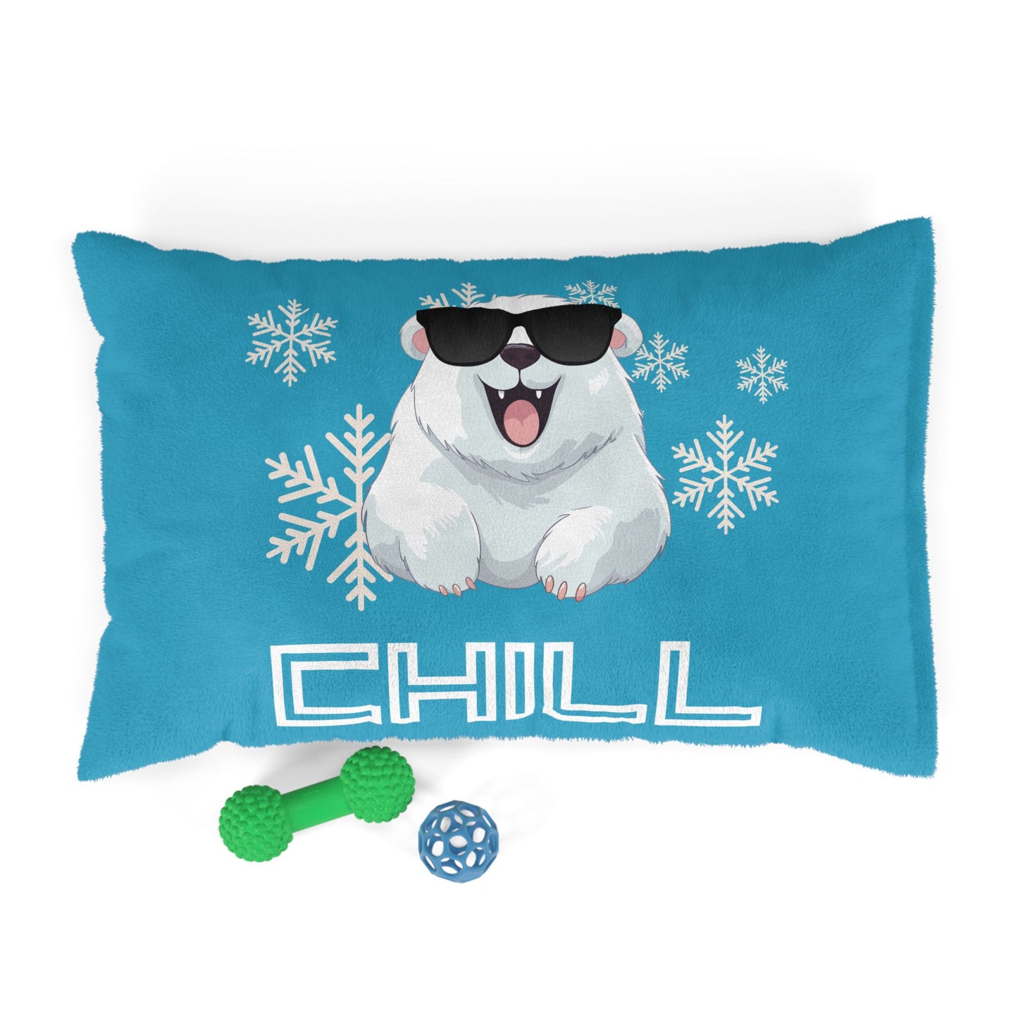 Chill with Polar Bear Pet Bed, Turquoise