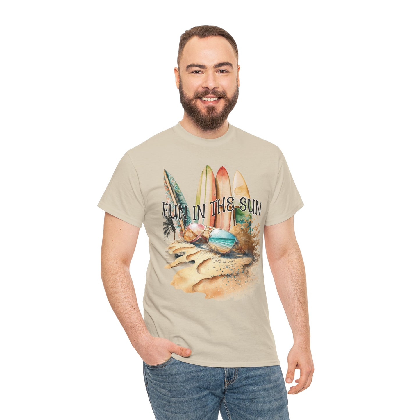 Fun in the Sun Unisex Heavy Cotton Tee, vacation, beach day, weekend getaway