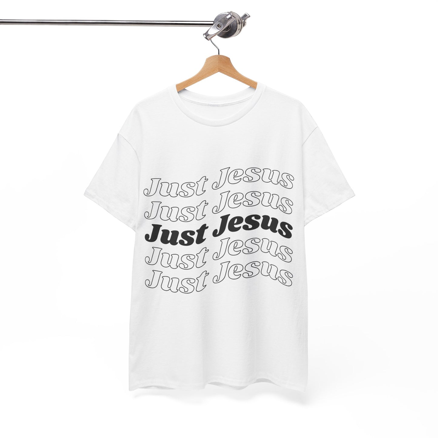 Just Jesus Unisex Heavy Cotton Tee; Christian gift, Witnessing, Faith gift