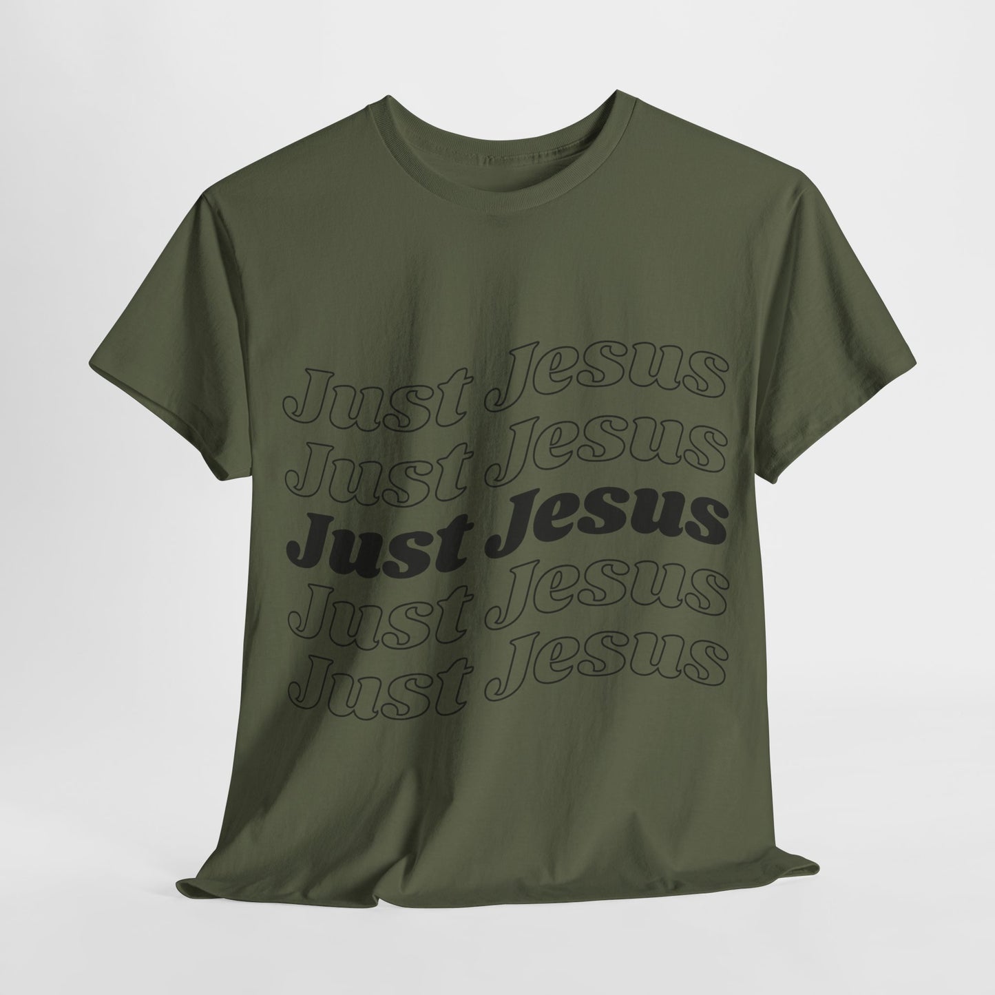 Just Jesus Unisex Heavy Cotton Tee; Christian gift, Witnessing, Faith gift