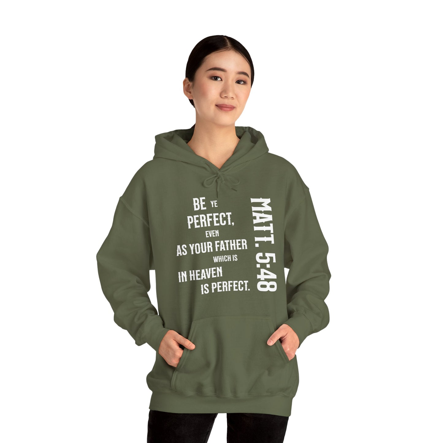 Be Perfect - Matthew 5:48 Unisex Heavy Blend™ Hooded Sweatshirt