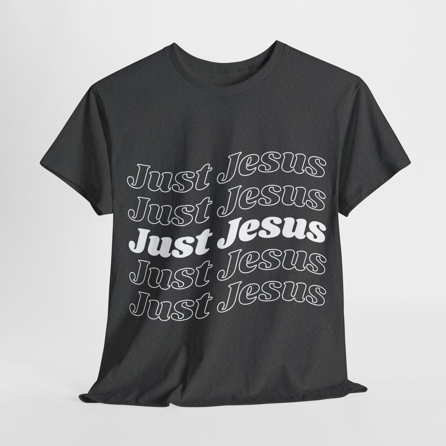 Just Jesus Unisex Heavy Cotton Tee; Christian gift, Witnessing, Faith gift