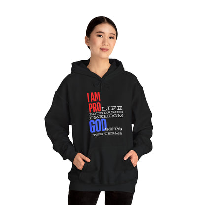 I AM PRO GOD, Unisex Heavy Blend™ Hooded Sweatshirt, life, boundaries, freedom