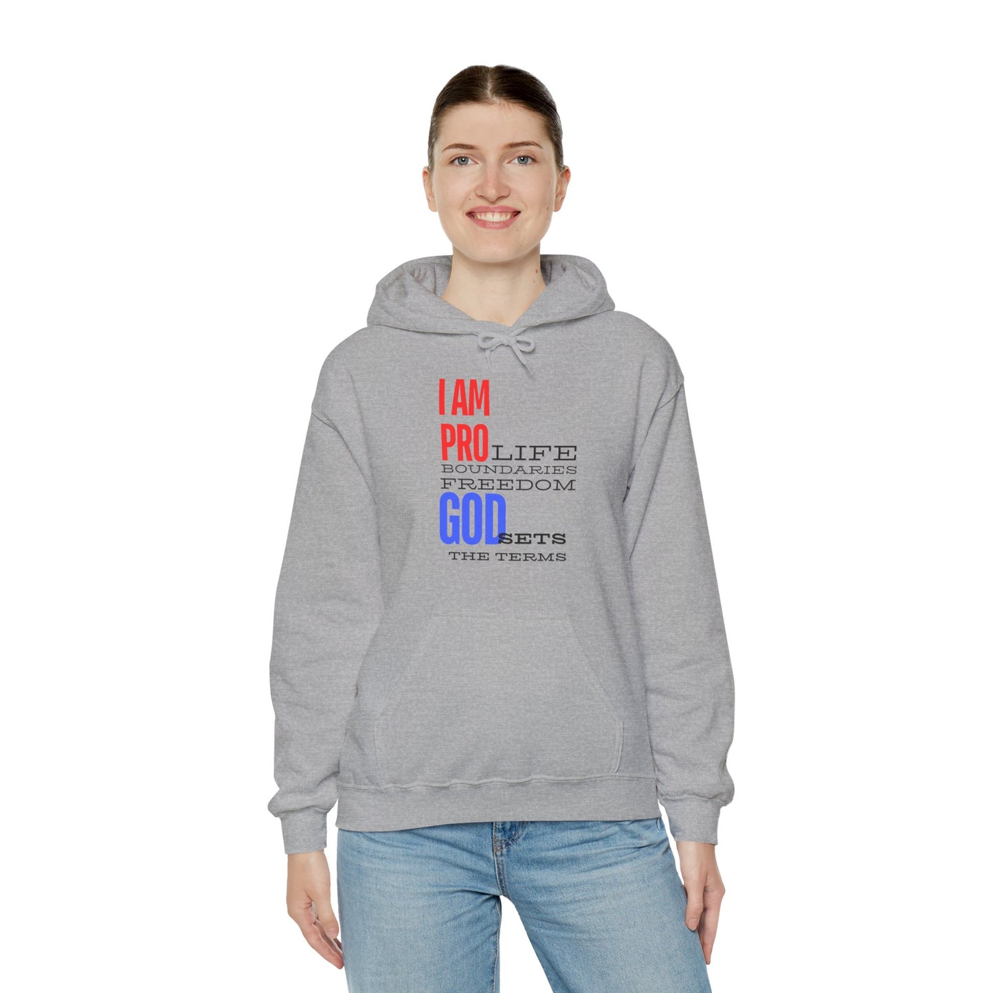 I AM PRO GOD, Unisex Heavy Blend™ Hooded Sweatshirt, life, boundaries, freedom