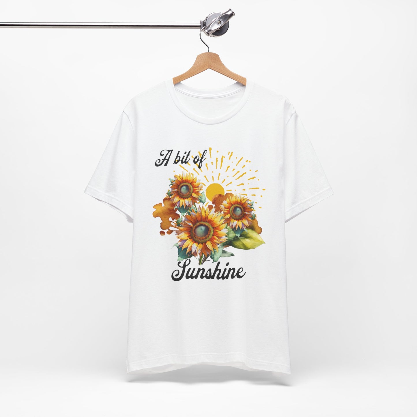 A Bit Of Sunshine Sunflower T-shirt, Bella + Canvas, spring, summer