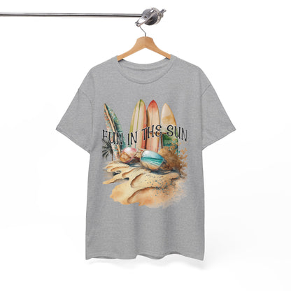 Fun in the Sun Unisex Heavy Cotton Tee, vacation, beach day, weekend getaway