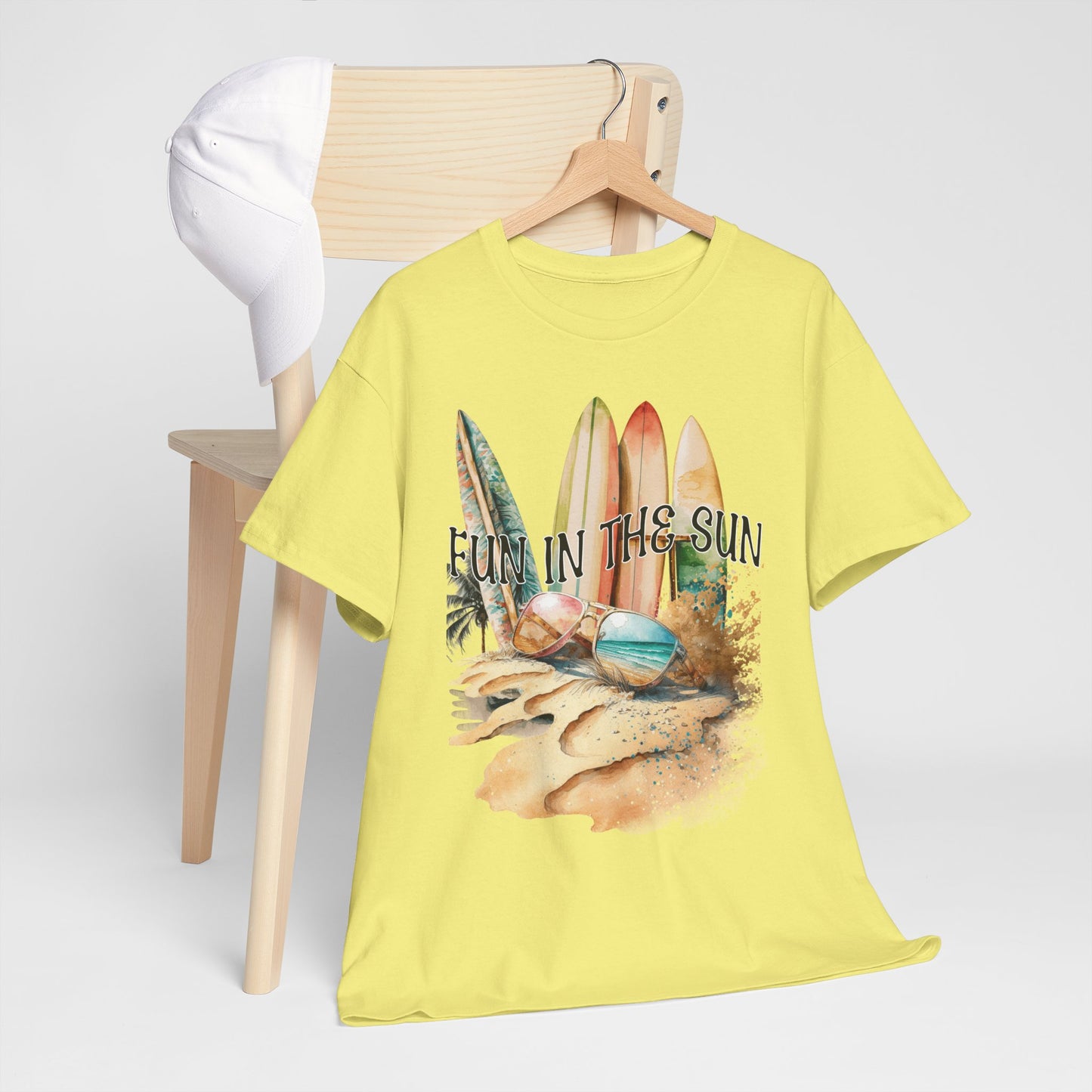 Fun in the Sun Unisex Heavy Cotton Tee, vacation, beach day, weekend getaway