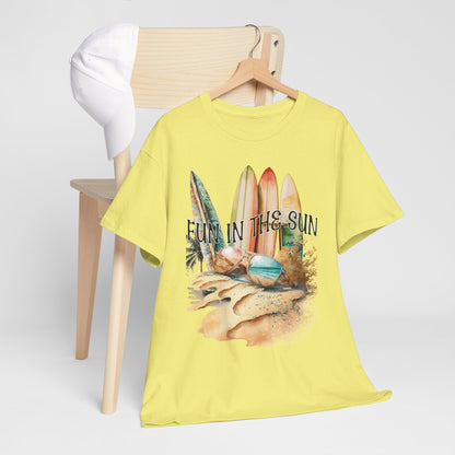 Fun in the Sun Unisex Heavy Cotton Tee, vacation, beach day, weekend getaway