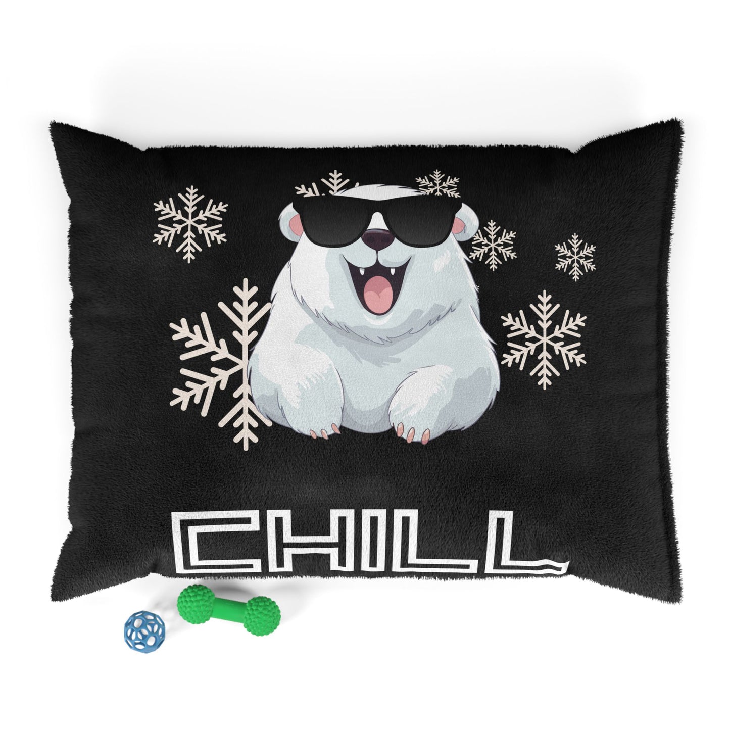 Chill with Polar Bear Pet Bed, Black