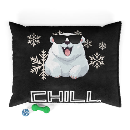 Chill with Polar Bear Pet Bed, Black