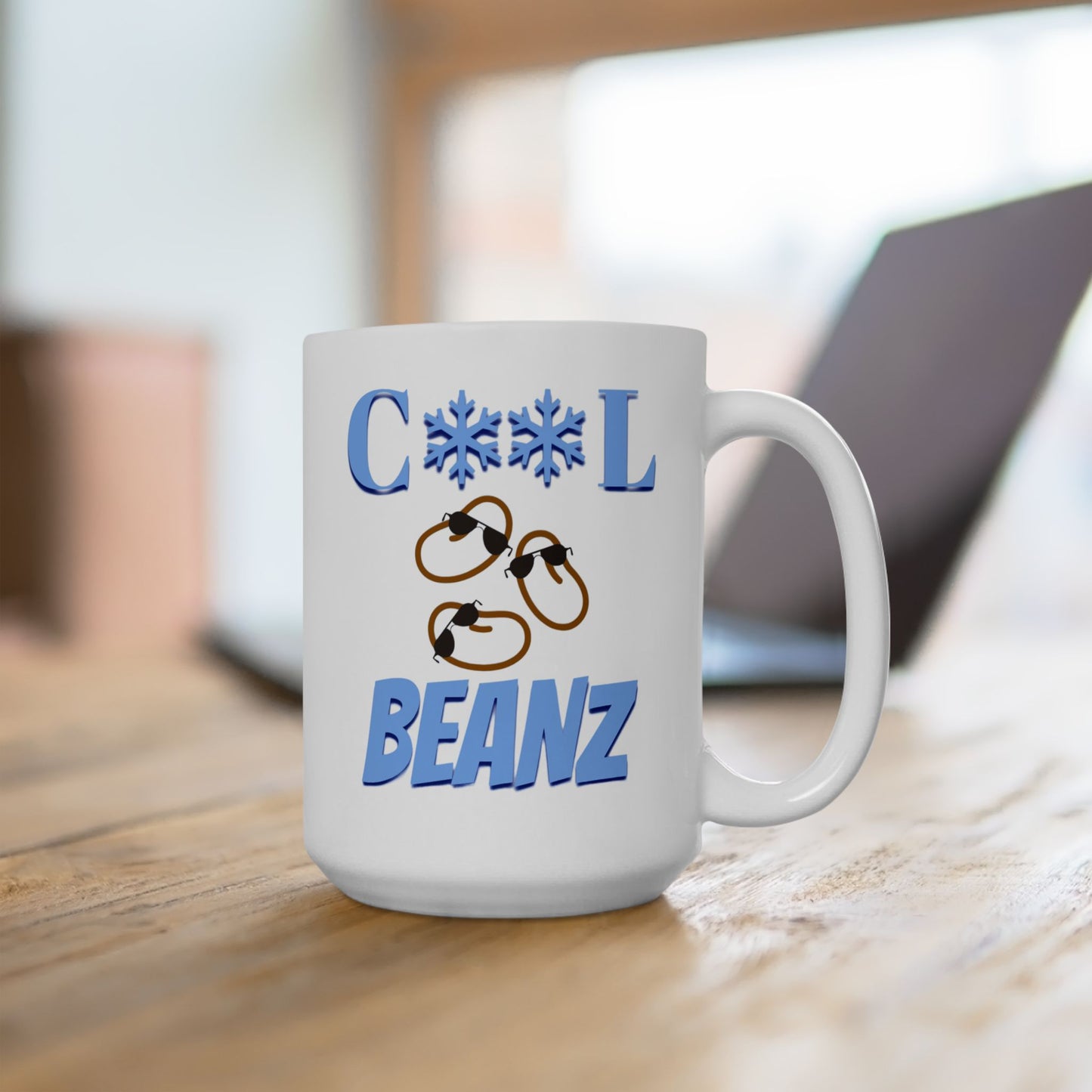Cool Beanz coffee mug, fun, humorous gift, birthday - white