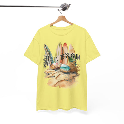 Fun in the Sun Unisex Heavy Cotton Tee, vacation, beach day, weekend getaway