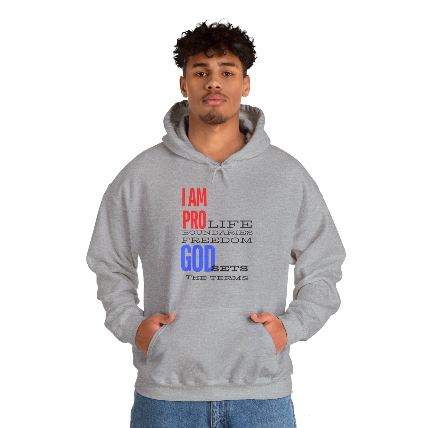 I AM PRO GOD, Unisex Heavy Blend™ Hooded Sweatshirt, life, boundaries, freedom
