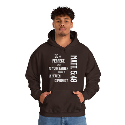 Be Perfect - Matthew 5:48 Unisex Heavy Blend™ Hooded Sweatshirt