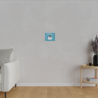 Chill, Polar Bear, Matte Canvas, Stretched 0.75", wall art, snowflakes