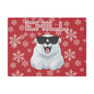 Chill, Polar Bear, Matte Canvas, Stretched 0.75", wall art, snowflakes - red