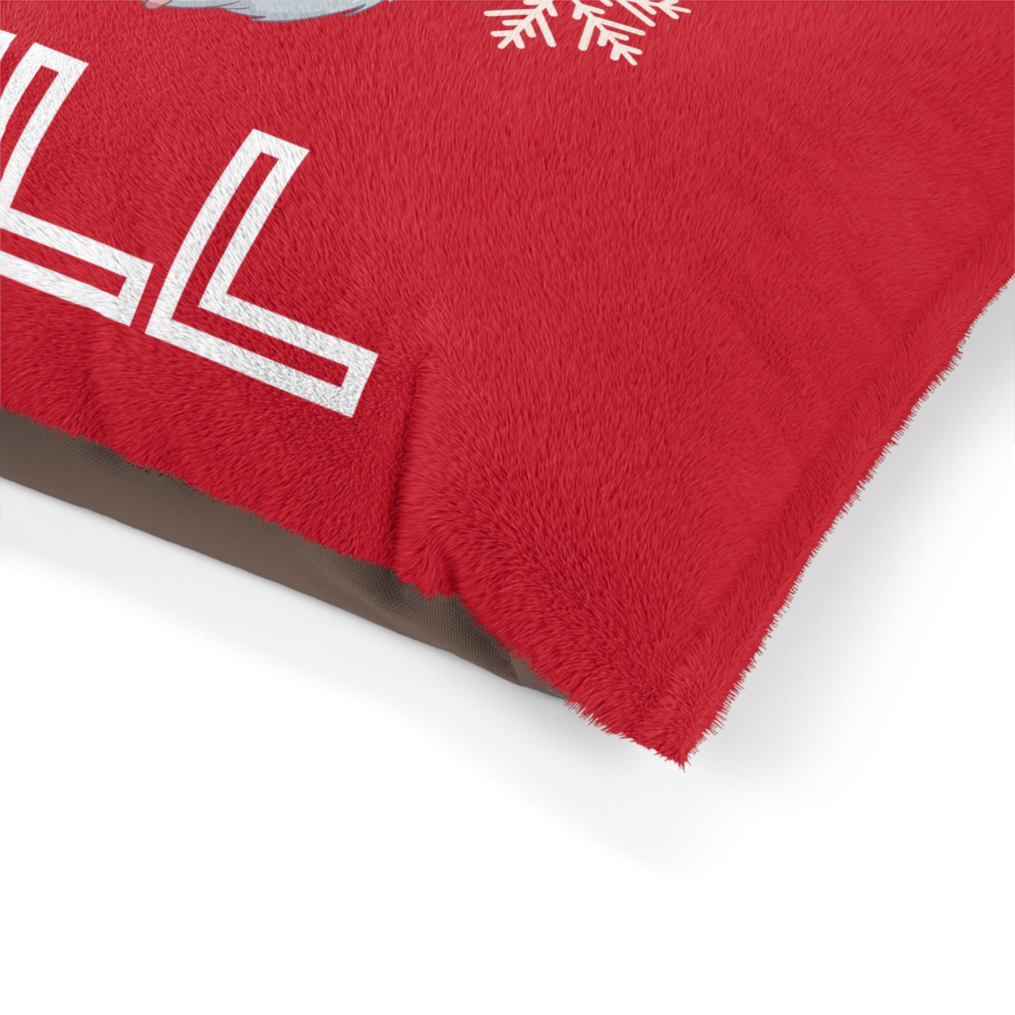 Chill with Polar Bear Pet Bed, Dark Red