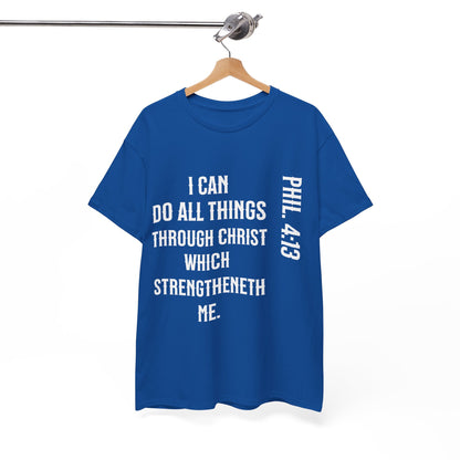 All things through Christ, Unisex Heavy Cotton Tee, Philippians 4:13