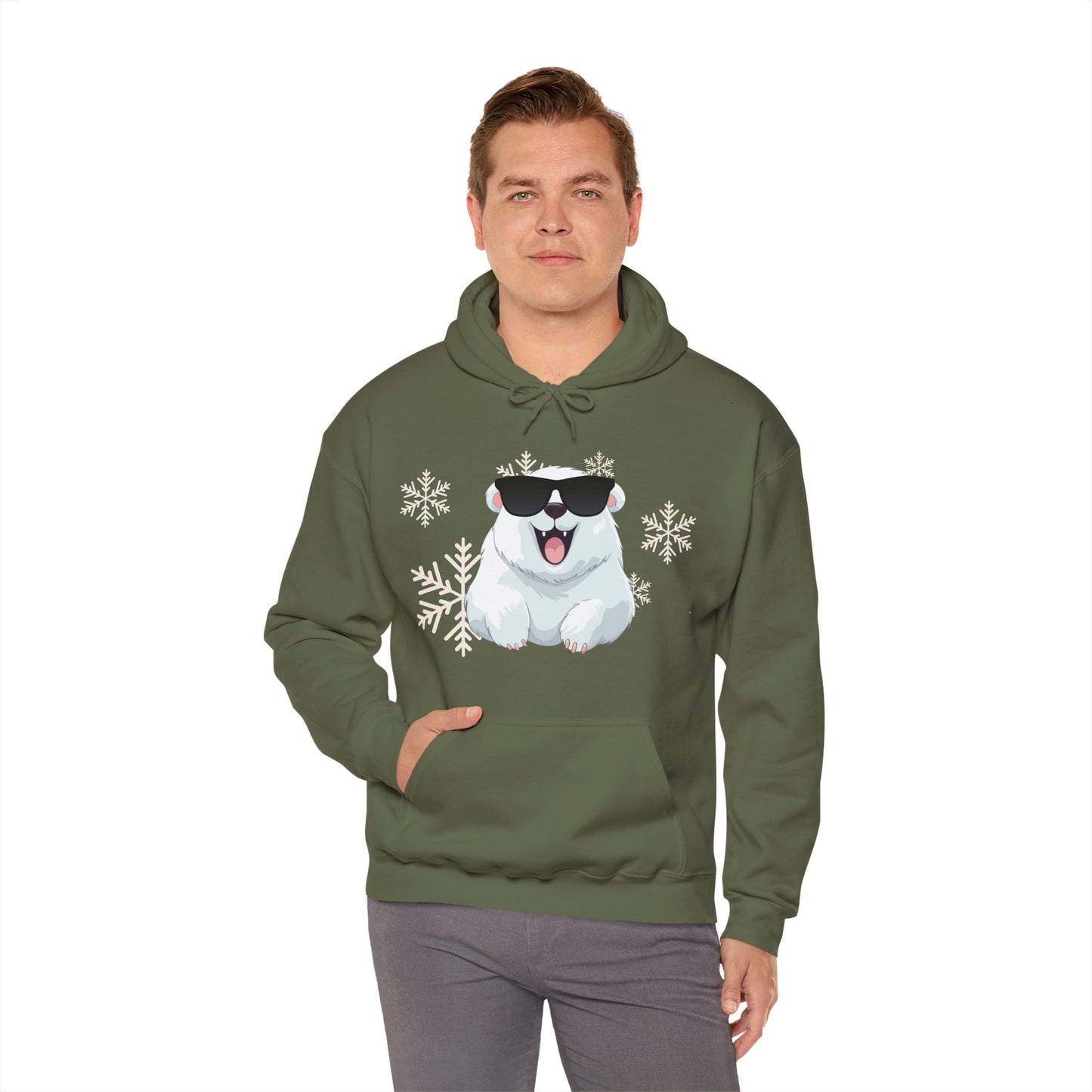 Polar Bear Unisex Heavy Blend™ Hooded Sweatshirt, fun, cool, Christmas