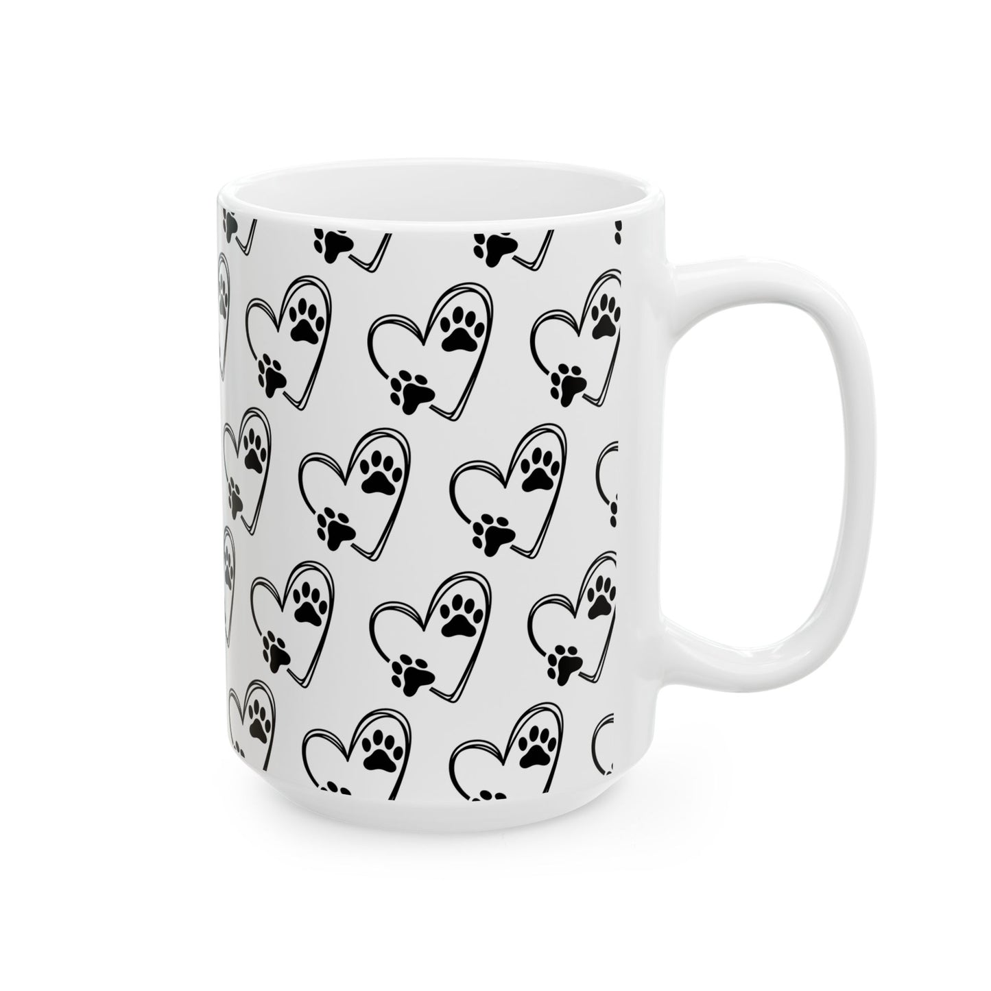 Paw Prints Ceramic Mug, (11oz, 15oz), pet lovers