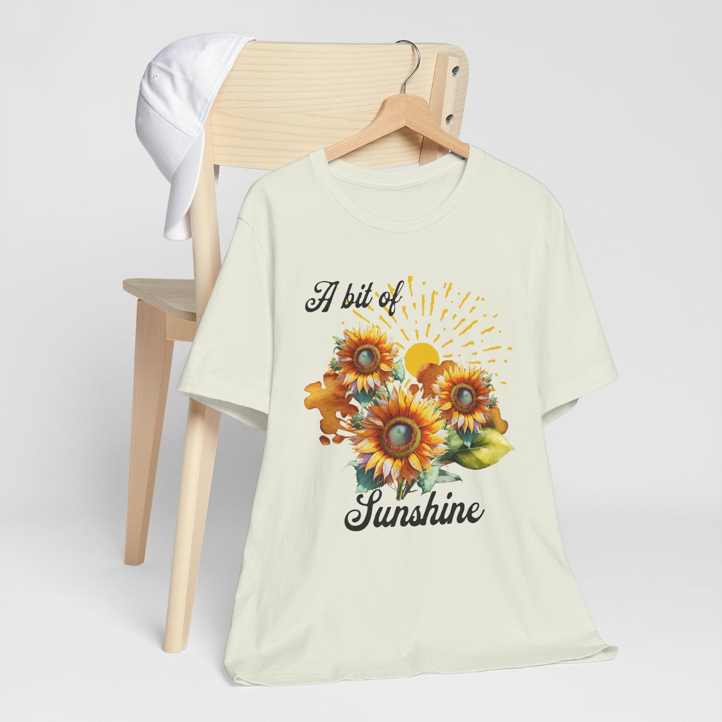 A Bit Of Sunshine Sunflower T-shirt, Bella + Canvas, spring, summer