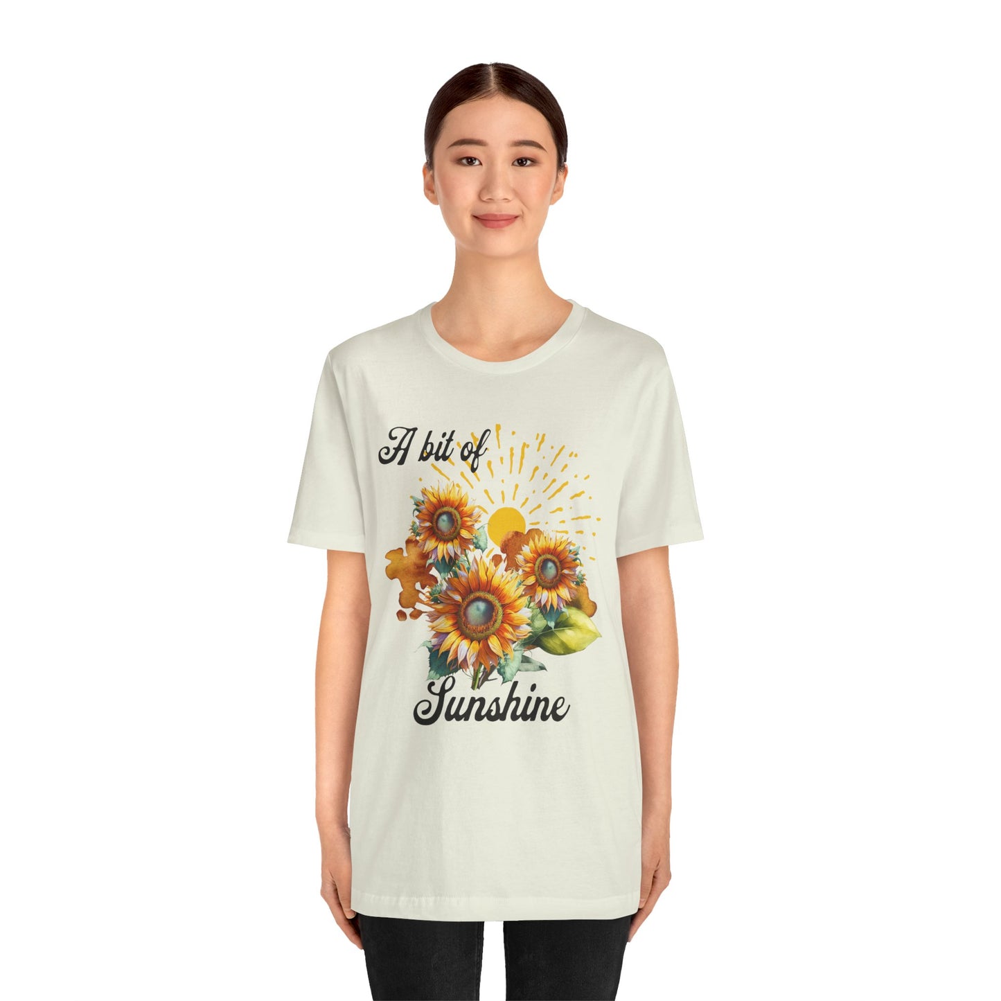 A Bit Of Sunshine Sunflower T-shirt, Bella + Canvas, spring, summer