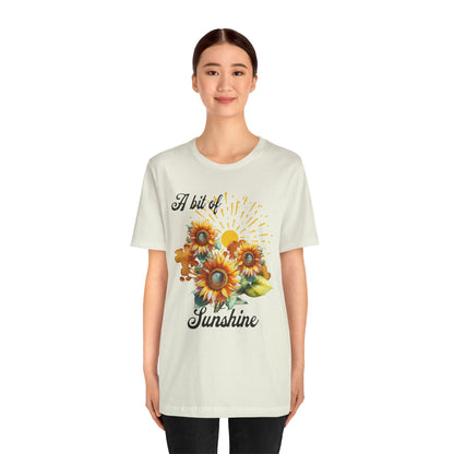 A Bit Of Sunshine Sunflower T-shirt, Bella + Canvas, spring, summer
