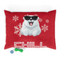 Chill with Polar Bear Pet Bed, Dark Red