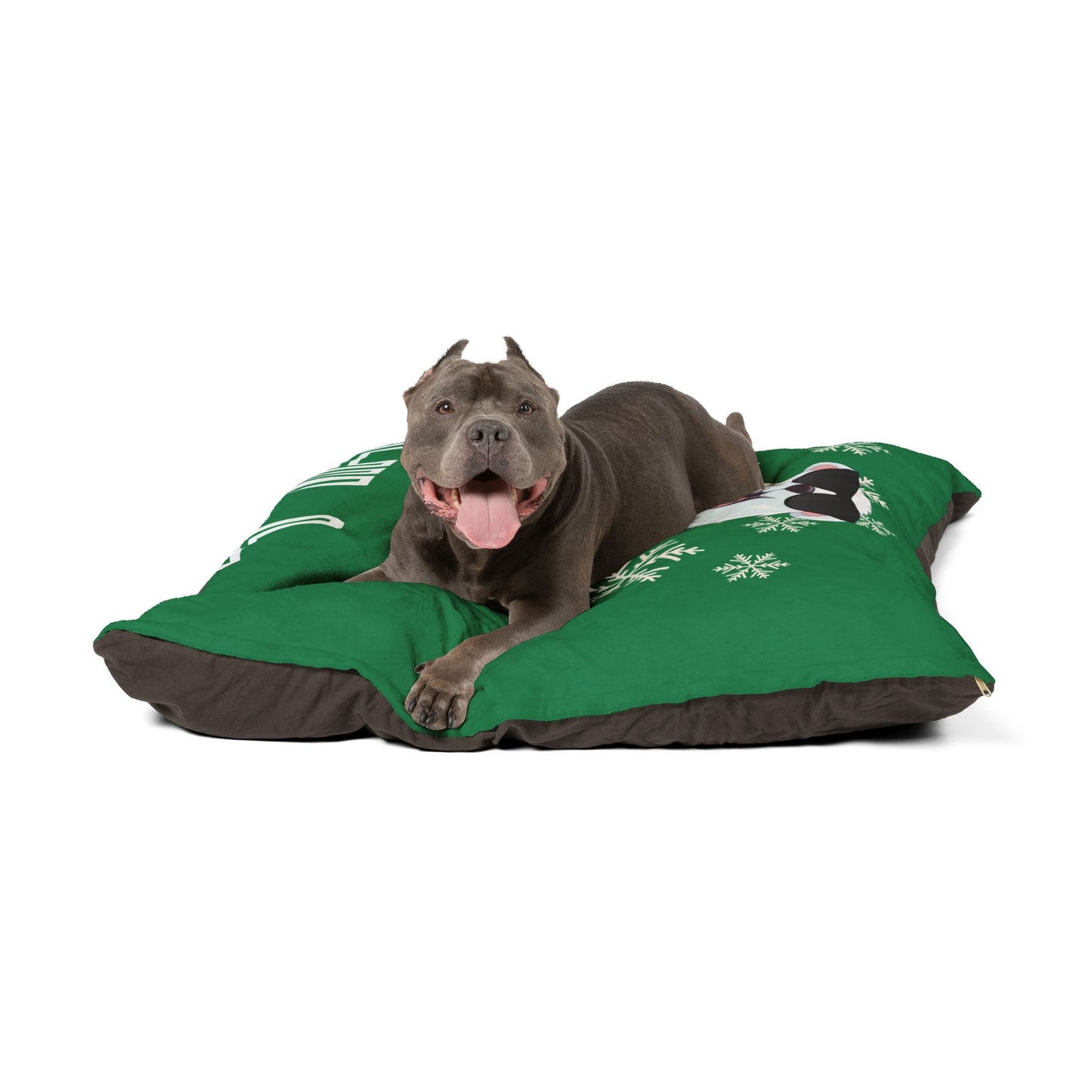 Chill with Polar Bear Pet Bed, Dark Green