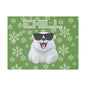Chill, Polar Bear, Matte Canvas, Stretched 0.75", wall art, snowflakes - green