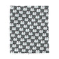 Polar Bear Velveteen Plush Blanket - Dark Gray