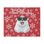Chill, Polar Bear, Matte Canvas, Stretched 0.75", wall art, snowflakes - red