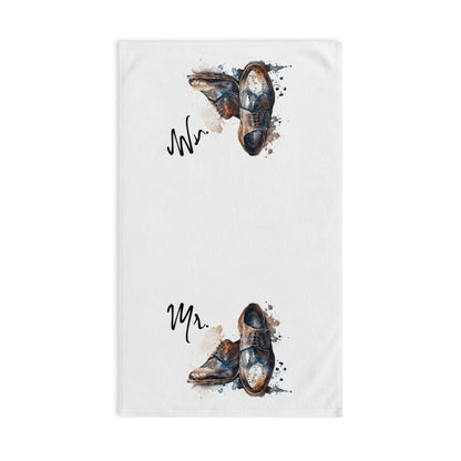 Mr. Hand Towel; new couple, vintage housewarming gift, wedding, shoes