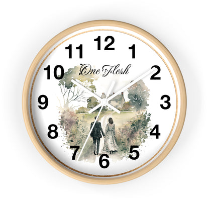 One Flesh Wall Clock, Christian, housewarming, new couple, vintage, wedding,