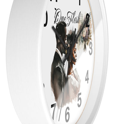 One Flesh Wall Clock, Christian, housewarming, afroamerican, new couple, wedding