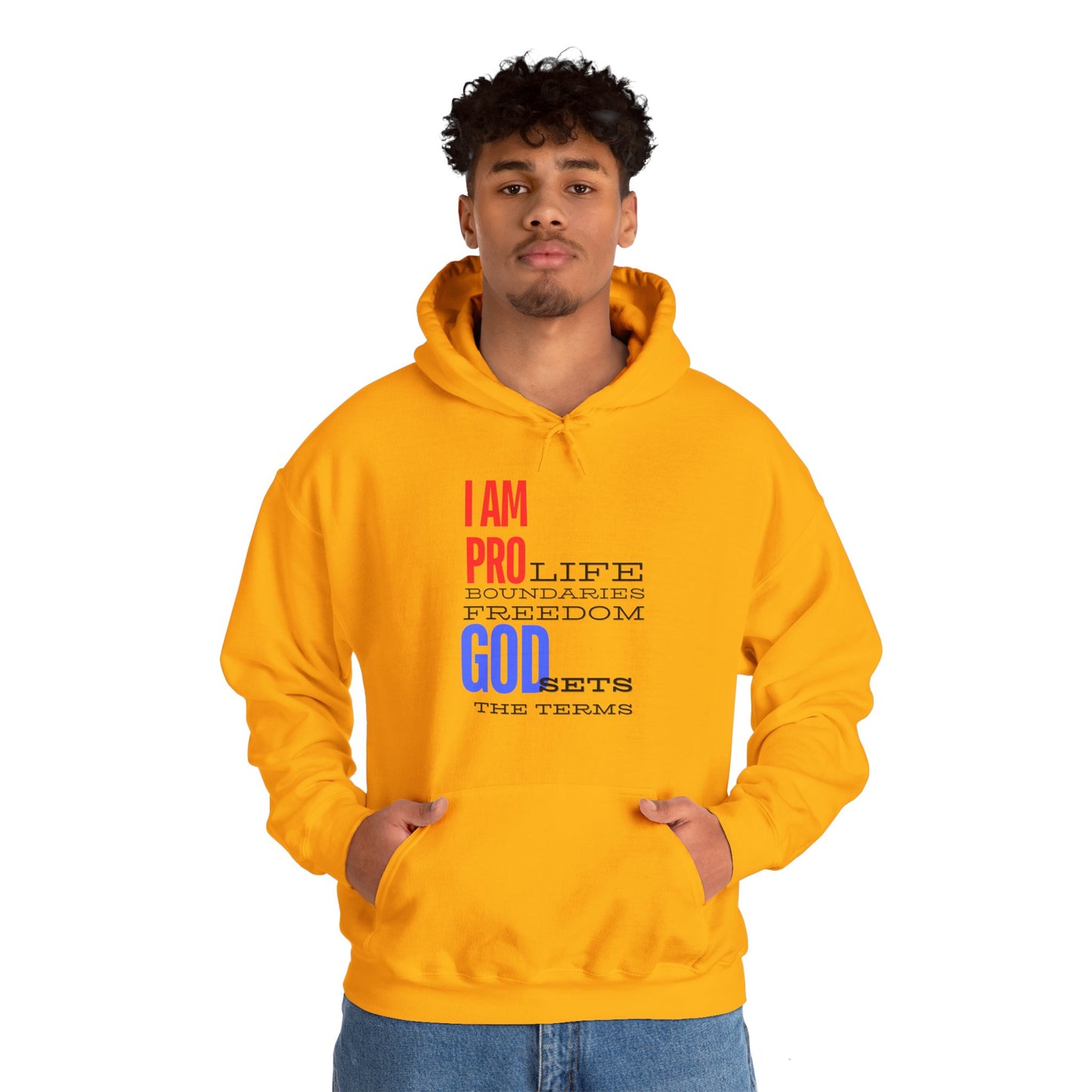 I AM PRO GOD, Unisex Heavy Blend™ Hooded Sweatshirt, life, boundaries, freedom