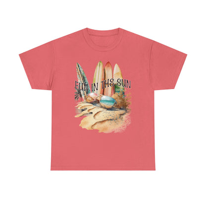 Fun in the Sun Unisex Heavy Cotton Tee, vacation, beach day, weekend getaway