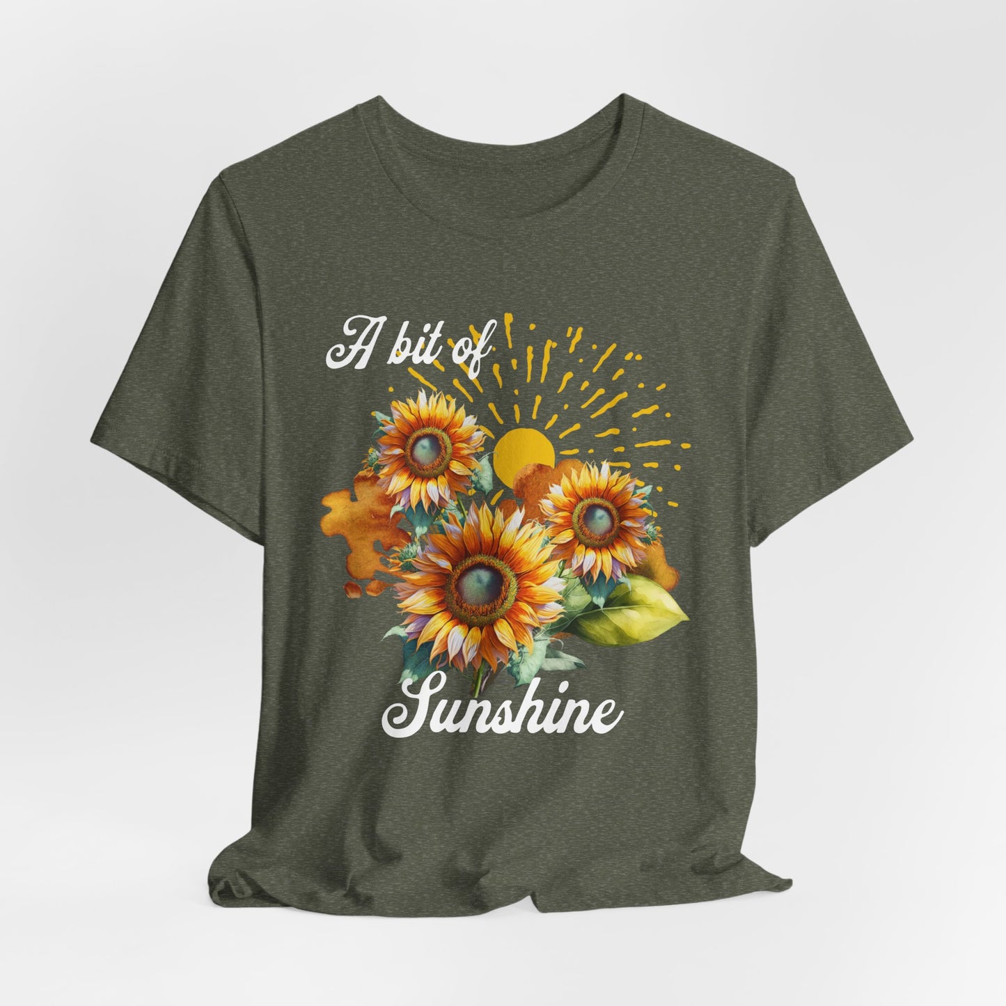 A Bit Of Sunshine Sunflower T-shirt, Bella + Canvas, spring, summer