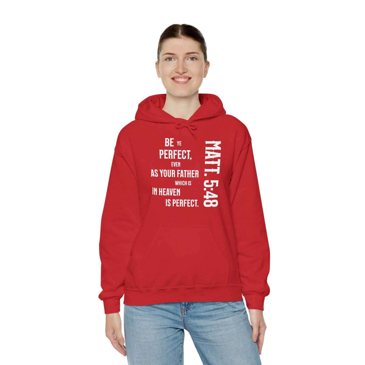 Be Perfect - Matthew 5:48 Unisex Heavy Blend™ Hooded Sweatshirt