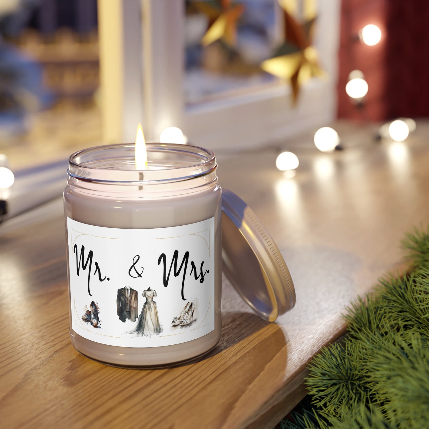 Mr&Mrs vintage design Scented Candles, 9oz-Wedding, Anniversary, Valentine's Day