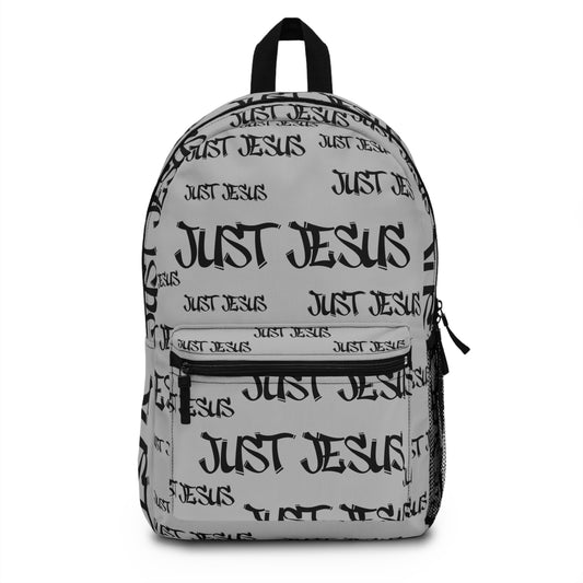 Just Jesus Backpack (light gray), gift, sleepover, camping, day trips, school