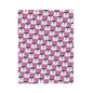 Polar Bear Velveteen Plush Blanket - Light Pink