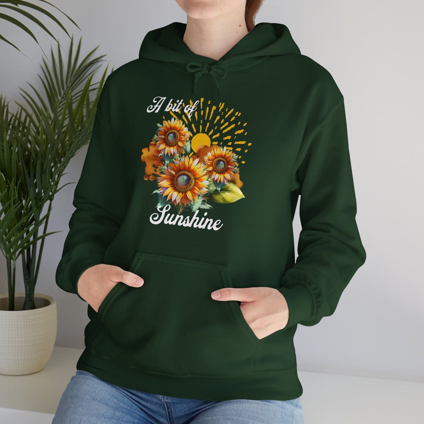 A Bit Of Sunshine hoodie with sunflowers, gift for her