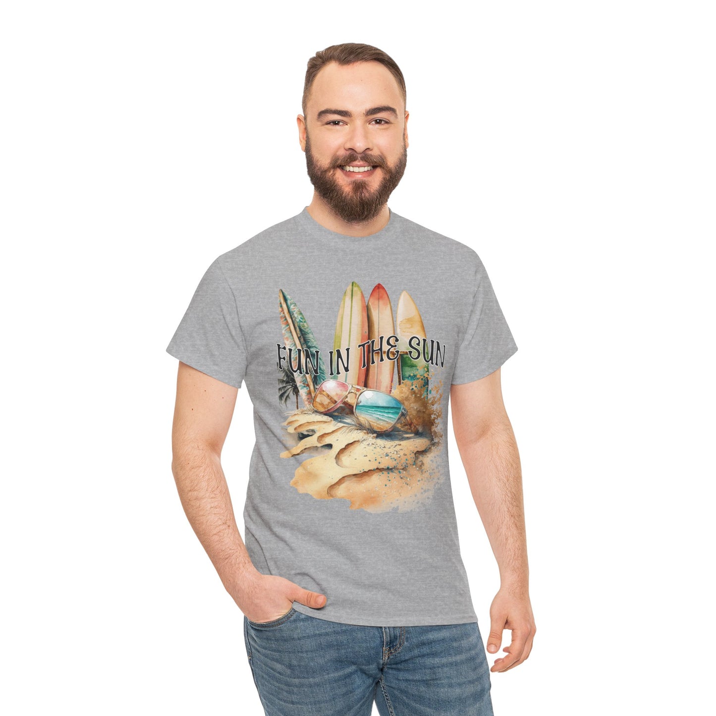 Fun in the Sun Unisex Heavy Cotton Tee, vacation, beach day, weekend getaway