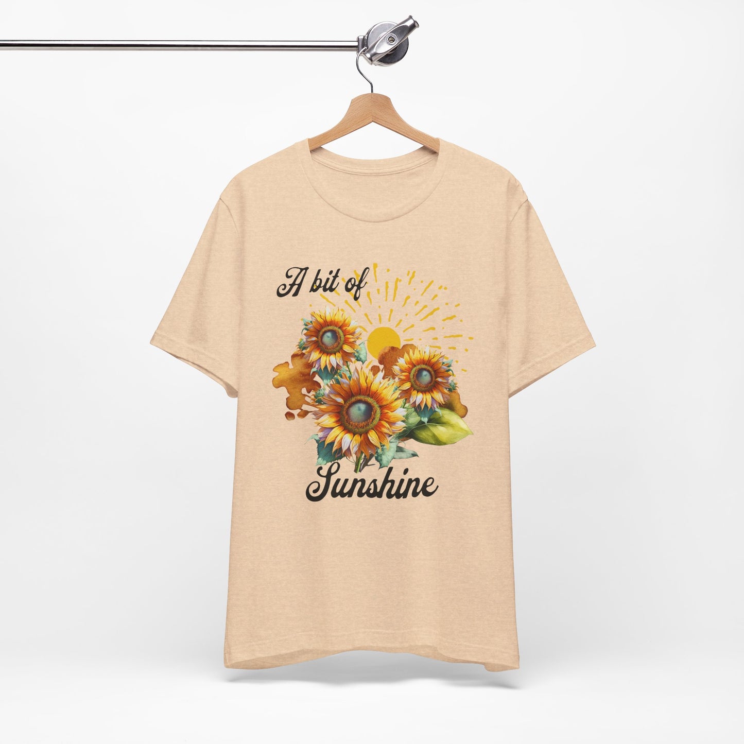 A Bit Of Sunshine Sunflower T-shirt, Bella + Canvas, spring, summer