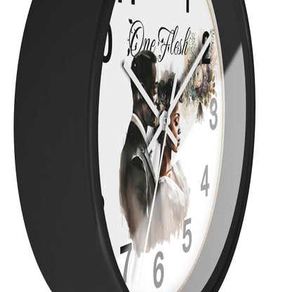 One Flesh Wall Clock, Christian, housewarming, afroamerican, new couple, wedding