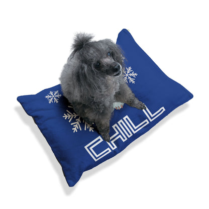 Chill with Polar Bear Pet Bed, Dark Blue