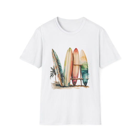 Surfing Vibes Unisex Softstyle T-Shirt - Beachy Graphic Tee