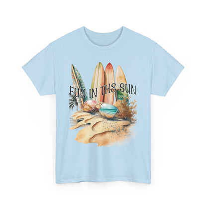 Fun in the Sun Unisex Heavy Cotton Tee, vacation, beach day, weekend getaway
